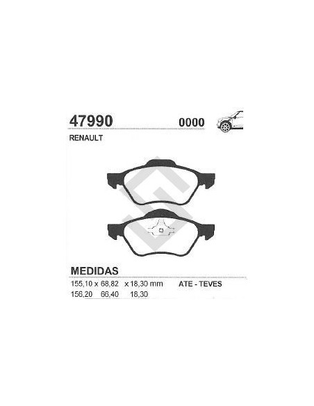 Rt Past. Freno Del. Megane 05/... Laguna 07/...