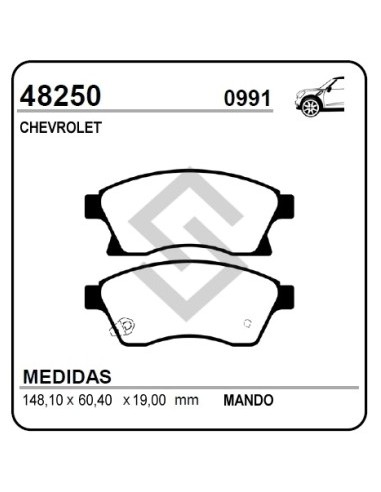 **ch Past. Freno Del. Cruze Ii 10/... / Sonic 12/... Tracker 10/...
