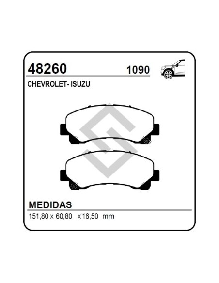 Ch Past. Freno Del. D-max 09/... / S-10 2.4-2.8 12/... / Trailblazer 12/...