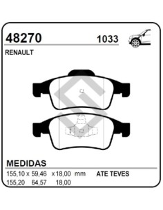 Rt Past. Freno Del. Fluence 10/... / Megane Iii 09/... / Scenic Iii 09/... Oroch 1.6/2.0 16/... Sandero Rs 15/... Kangoo 08/.