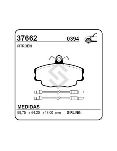 Ct Past. Freno Del. Citroen Zx - 4 Sensores Largo Metalico