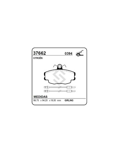 Ct Past. Freno Del. Citroen Zx - 4 Sensores Largo Metalico