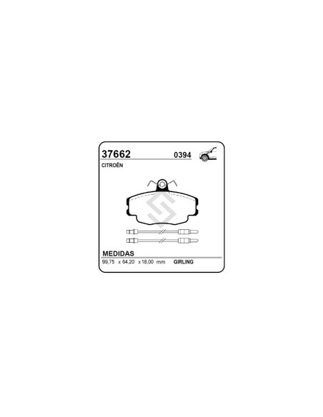 Ct Past. Freno Del. Citroen Zx - 4 Sensores Largo Metalico