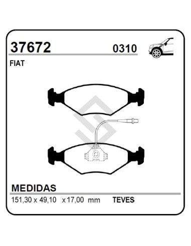 Vr Past. Freno Del. Duna / Regata 85 93/... Cable Corto