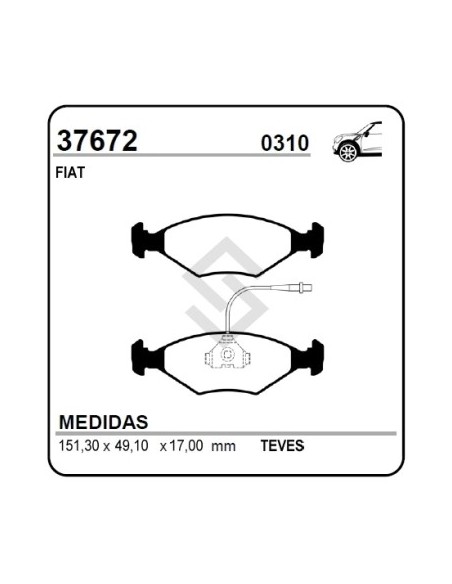 Vr Past. Freno Del. Duna / Regata 85 93/... Cable Corto