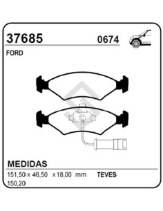 Vr Past. Freno Del. Courier / Escort 1.1/1.6l Ghia / Fiesta