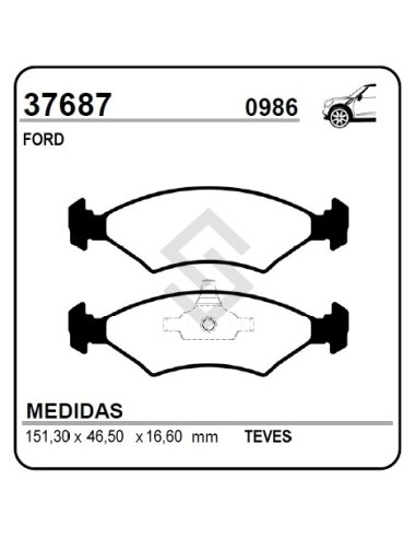 Fd Past. Freno Del. Fiesta Kinetic 10/... / Ka 09/... / Courier 1.6 09/...