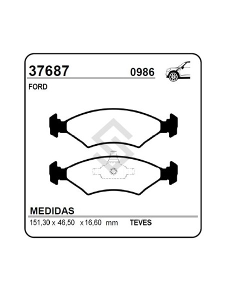 Fd Past. Freno Del. Fiesta Kinetic 10/... / Ka 09/... / Courier 1.6 09/...