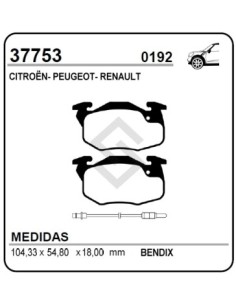 Rt Past. Freno Del. R.19 Rn Rt / Clio - C / Sensor