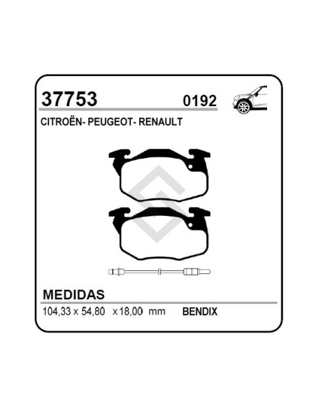 Rt Past. Freno Del. R.19 Rn Rt / Clio - C / Sensor