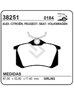 Vr Past. Freno Tras. P.306 / P.309 / P.405 / Golf / Passat