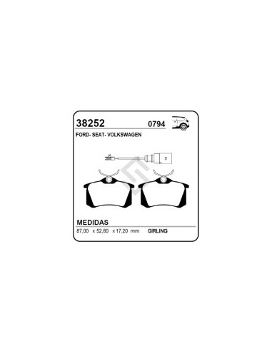 Vw Past. Freno Tras. Sharan 1.8it 20v/1.9/2.8 95/... / Seat Leon 1.8/1.9 03/...