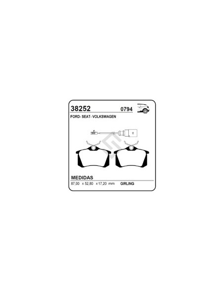 Vw Past. Freno Tras. Sharan 1.8it 20v/1.9/2.8 95/... / Seat Leon 1.8/1.9 03/...