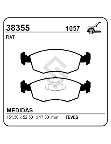 Ft Past. Freno Del. Palio 11/... / Punto / Strada / Idea / Doblo 09/... / F.500 1.4 Automatico 11/...