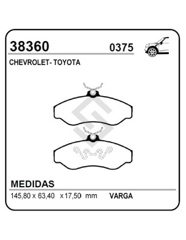 Vr Past. Freno Del. Blazer 95/... / S-10 - Hilux 05/...