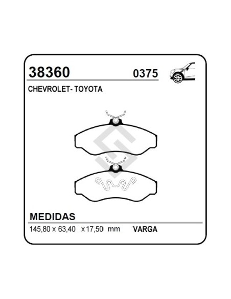 Vr Past. Freno Del. Blazer 95/... / S-10 - Hilux 05/...