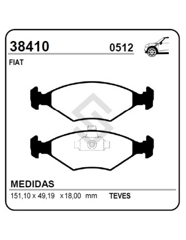 Ft Past. Freno Del. Palio / Siena M/n - S/sensor Metalico