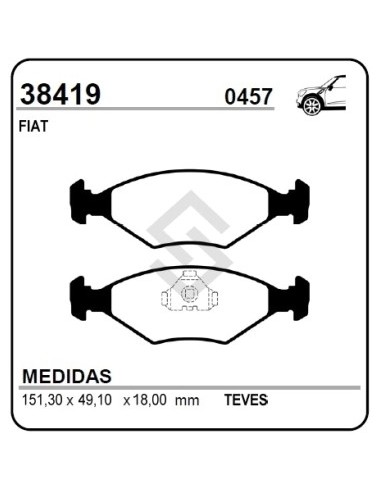 Ft Past. Freno Del. Tipo 93/97 - Uno Way 08/... Fiorino 750kg 92/...
