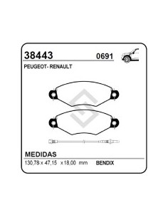 Vr Past. Freno Del. P.206 1.1/1.4/1.6/1.9d