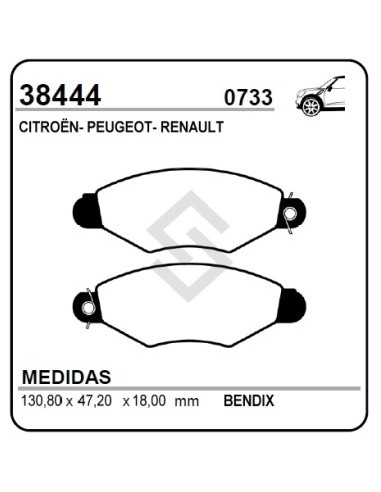 Vr Past. Freno Del. Xsara / P.206 / P.306 / Kangoo