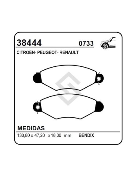 Vr Past. Freno Del. Xsara / P.206 / P.306 / Kangoo