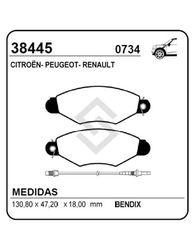 Vr Past. Freno Del. Xsara / P.206 / P.306 / Kangoo - C/sensor
