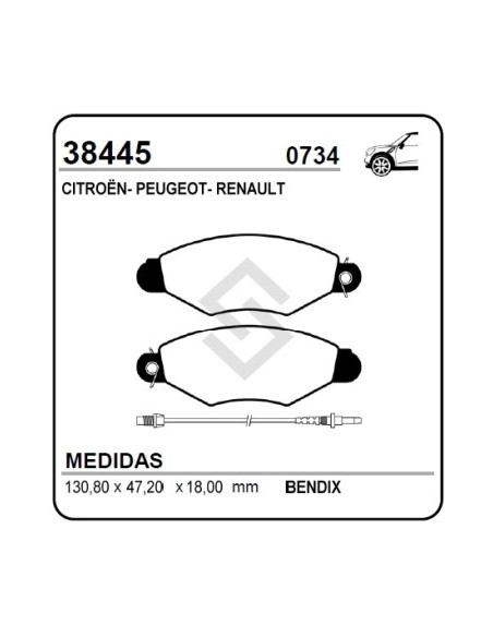 Vr Past. Freno Del. Xsara / P.206 / P.306 / Kangoo - C/sensor