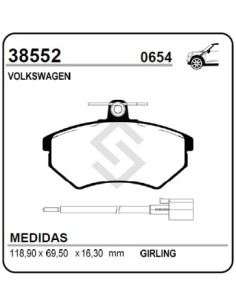 Vw Past. Freno Del. Golf 1.8gt / 1.9td (con Sensor)
