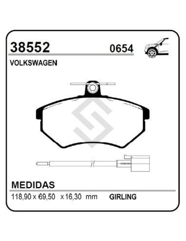 Vw Past. Freno Del. Golf 1.8gt / 1.9td (con Sensor)