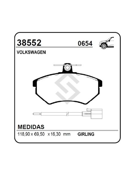 Vw Past. Freno Del. Golf 1.8gt / 1.9td (con Sensor)