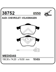Vr Past. Freno Del. Vectra / Passat / Golf / Audi  A4 / A6  / Volvo C70 - Con Sensor