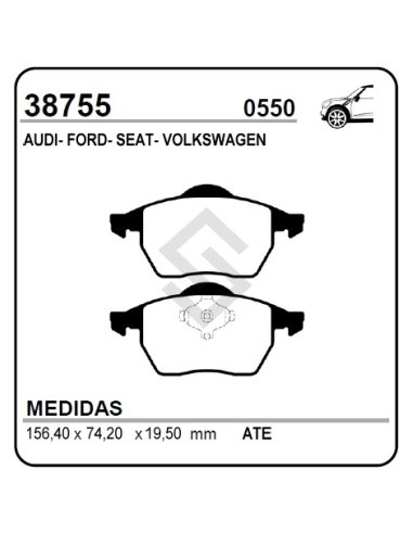 Vr Past. Freno Del. Galaxy / Seat Alhambra 1.8 I 20v / Shara 1.8t 20v