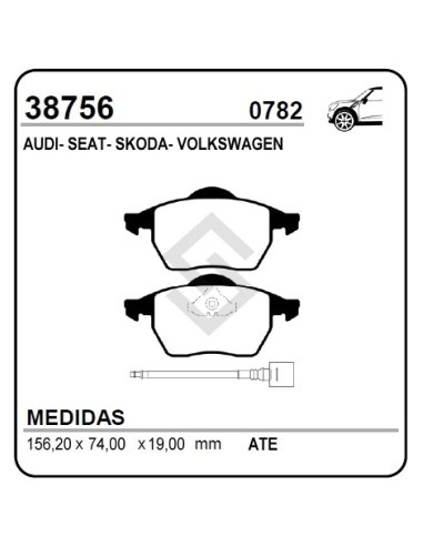 Vr Past. Freno Del. A3 / Skoda Octavia / Seat Toledo