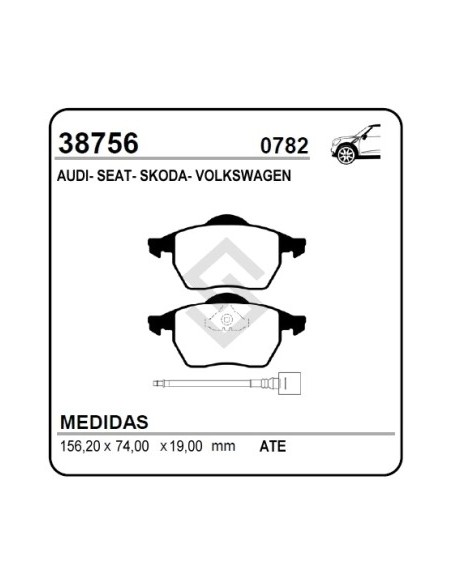 Vr Past. Freno Del. A3 / Skoda Octavia / Seat Toledo