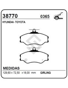 Im Past. Freno Del. Hyundai Furgon 95/96 - H100 2.5d