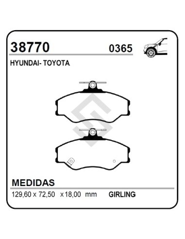 Im Past. Freno Del. Hyundai Furgon 95/96 - H100 2.5d