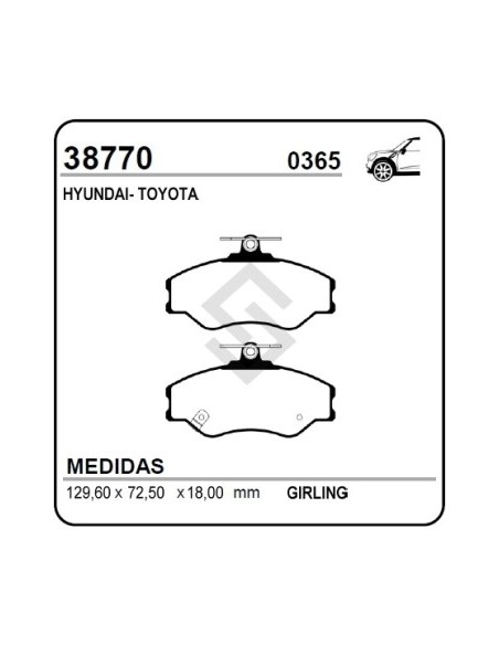 Im Past. Freno Del. Hyundai Furgon 95/96 - H100 2.5d