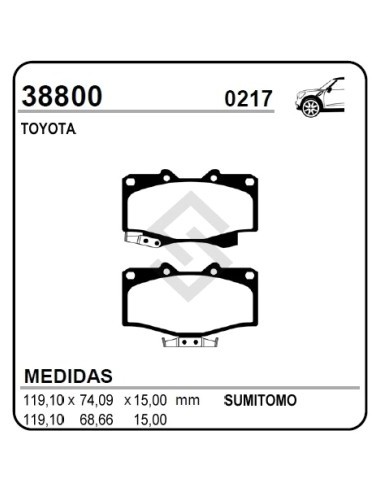 Im Past. Freno Del. 4 Runner / Hilux 4x4 / Land Crusier T-100 90/94