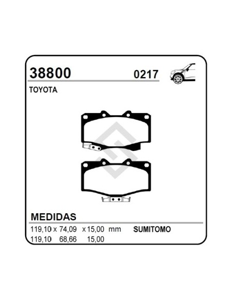 Im Past. Freno Del. 4 Runner / Hilux 4x4 / Land Crusier T-100 90/94