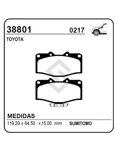 Im Past. Freno Del. Toyota Hilux 84/.. 2.4 D - 2.4 I 4wd