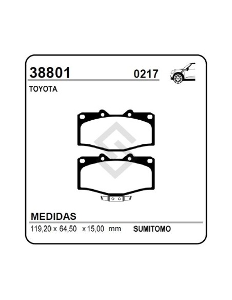 Im Past. Freno Del. Toyota Hilux 84/.. 2.4 D - 2.4 I 4wd