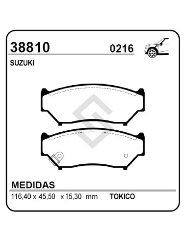 Vr Past.freno Del.suzuki Siderick/vitara -  90/94 (4 Ptas) - Metalica