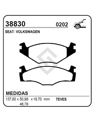 Vr Past. Freno Del. Golf 1.8 Gl 86/94 / Passat 80/88 / Seat Cordoba / Toledo / Ibiza