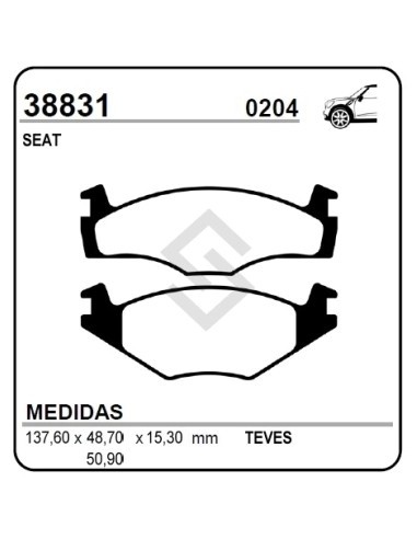 Vr Past. Freno Del. Seat Ibiza 1.8 95/97