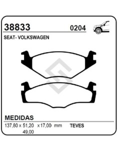 Vw Past. Freno Del. Polo / Seat Cordoba / Ibiza Ii 93/...