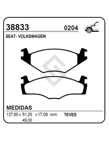 Vw Past. Freno Del. Polo / Seat Cordoba / Ibiza Ii 93/...