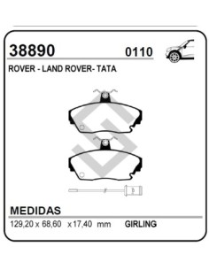 Vr Past. Freno Del. Rover 816 I / Tata P.up 90/94