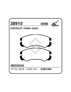 Vr Past. Freno Del. Isuzu Trooper / Rodeo / Passport 90/96