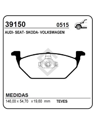 Vr Past. Freno Del. Golf Iv / Fox  / Spacefox / Passat / Bora / Polo / Toledo / Cordoba / A3