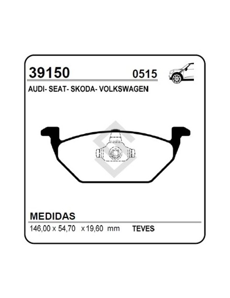 Vr Past. Freno Del. Golf Iv / Fox  / Spacefox / Passat / Bora / Polo / Toledo / Cordoba / A3